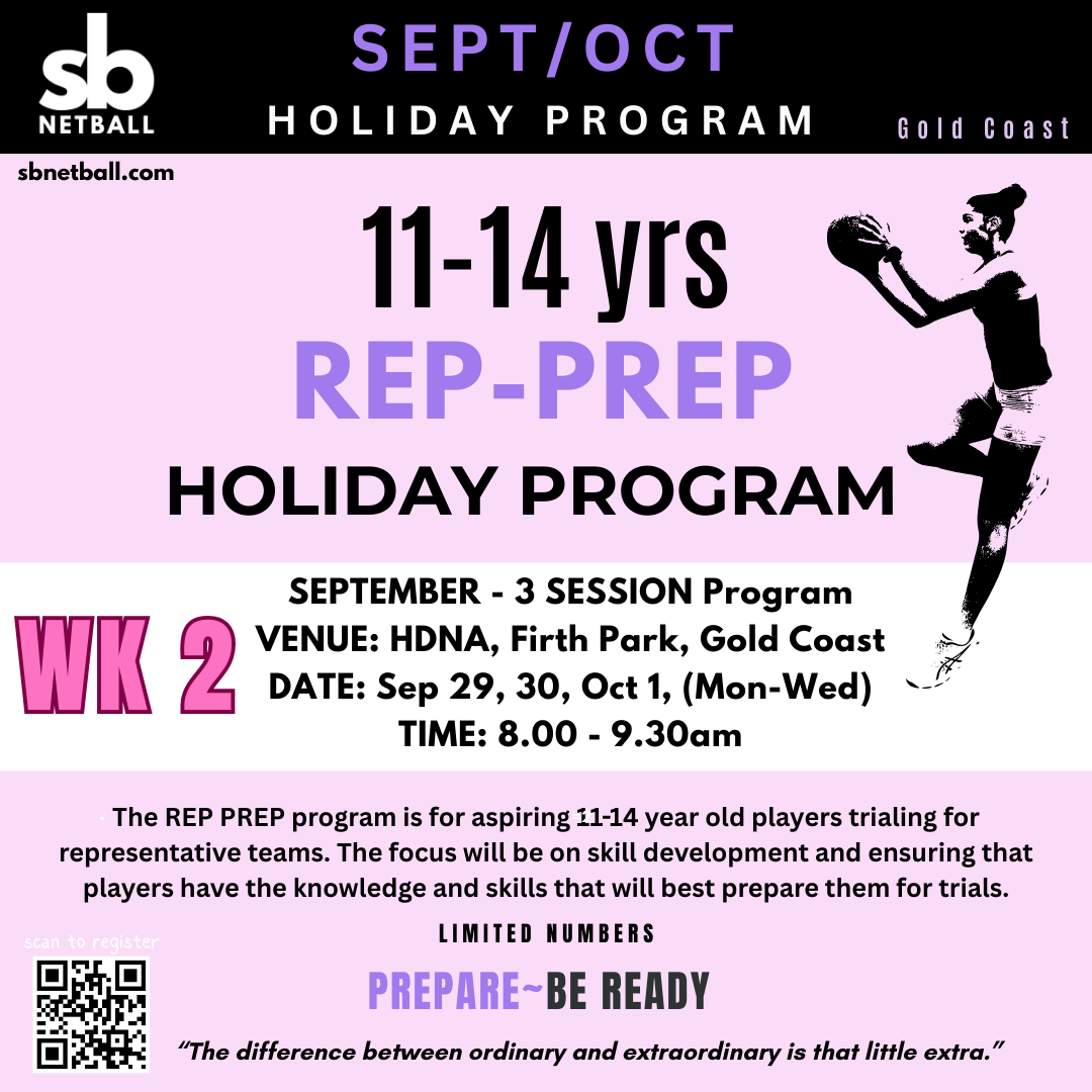 11-14yrs REP PREP PROGRAM - WEEK 1 - SEP/OCT SCHOOL HOLIDAYS
