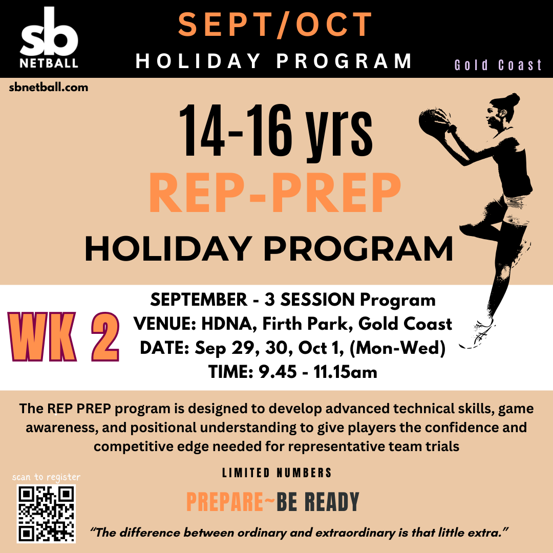 14-16yrs REP PREP PROGRAM - WEEK 2- SEP/OCT SCHOOL HOLIDAYS