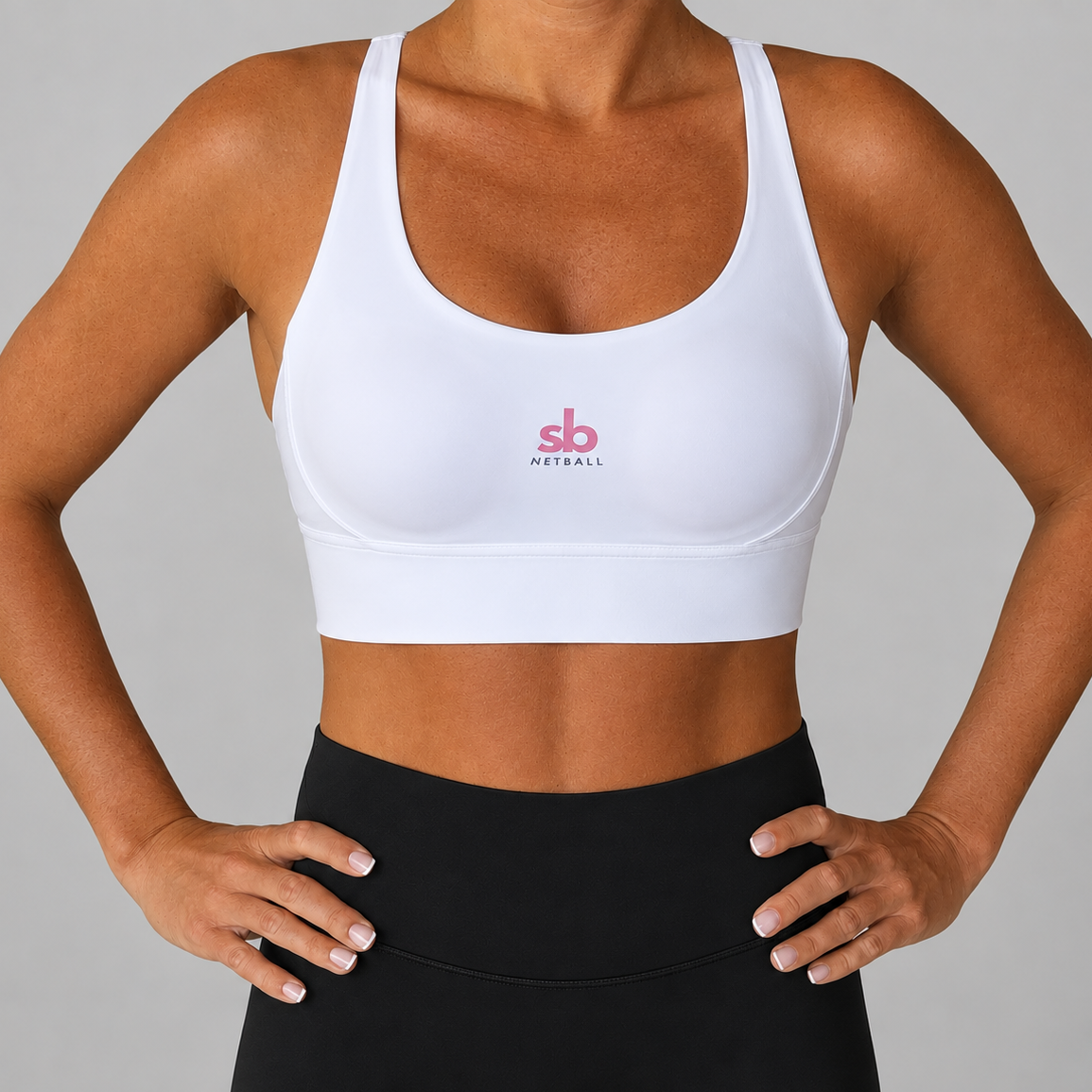 Crop SPORT - DOUBLE CROSS BACK - White