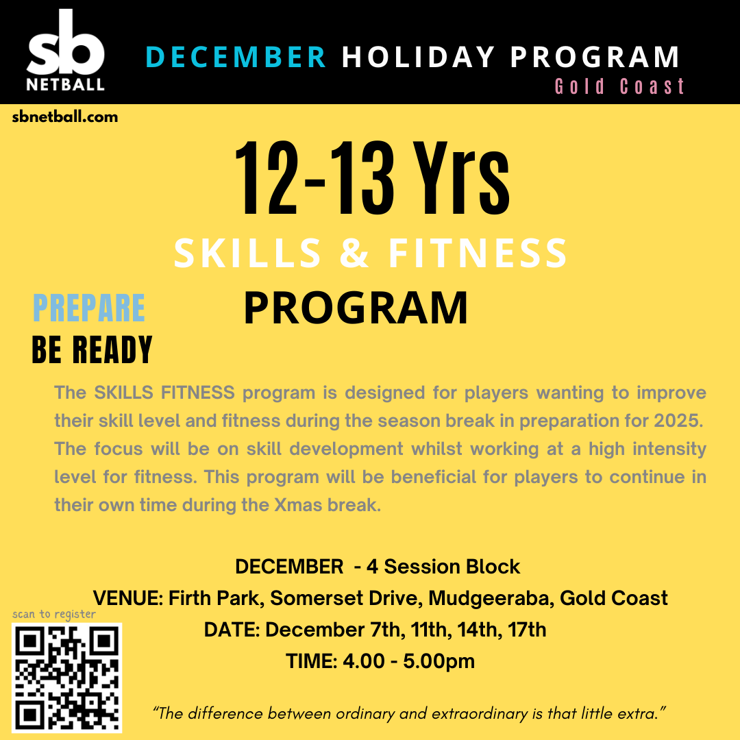 SKILLS FITNESS Program - DECEMBER 12-13yrs