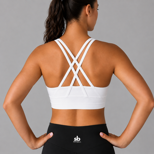 Crop SPORT - DOUBLE CROSS BACK - White