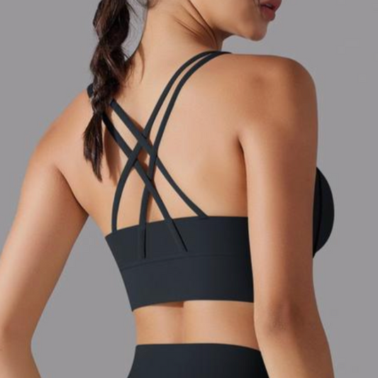 Crop SPORT - CROSS BACK - Black