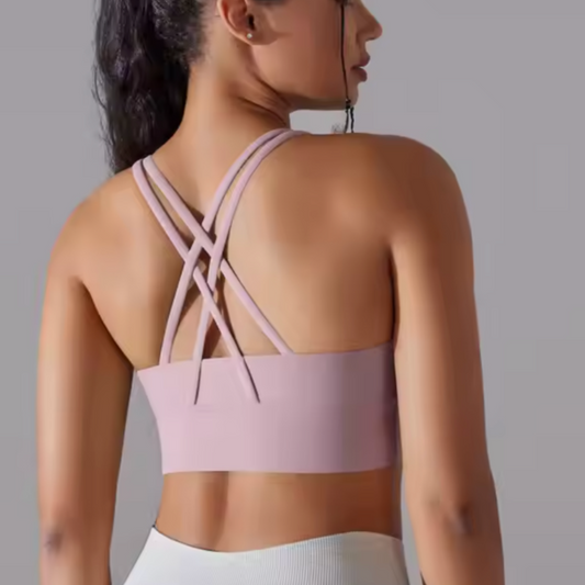 Crop SPORT - CROSS BACK - Dusty Pink