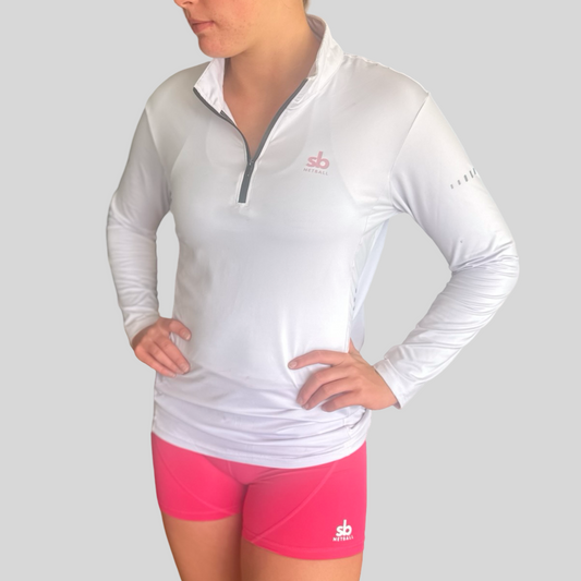 Sun Shirt Long Sleeve 1/2 Zip - WHITE